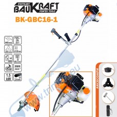 Тример бензинов 2 конски сили, 44 см, 2-тактов, BAUKRAFT BK-GBC16-1