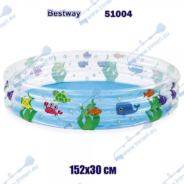 Детски надуваем басейн, 152x30 см, Bestway 51004 Sea Life