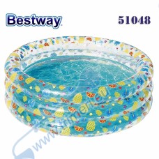 Басейн надуваем детски с плодови шарки, прозрачен, 170x53см, Bestway 51048 Inflatable Pool