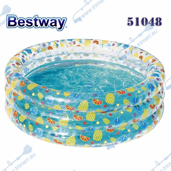 Басейн надуваем детски с плодови шарки, прозрачен, 170x53см, Bestway 51048 Inflatable Pool