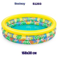 Детски надуваем басейн, 168x38 см, Bestway 51203 Floral Paradise Play Pool