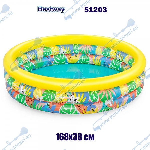 Детски надуваем басейн, 168x38 см, Bestway 51203 Floral Paradise Play Pool