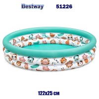 Басейн детски 122x25 см, Bestway 51226 Safari Pals Kiddie Pool