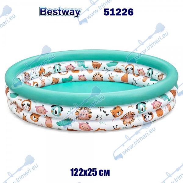 Басейн детски 122x25 см, Bestway 51226 Safari Pals Kiddie Pool