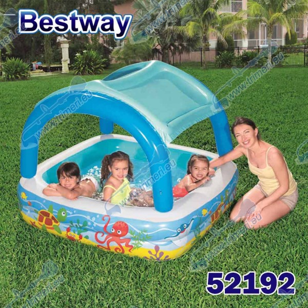 Басейн детски, надуваем, 140x140x114 см, Bestway 52192 Canopy