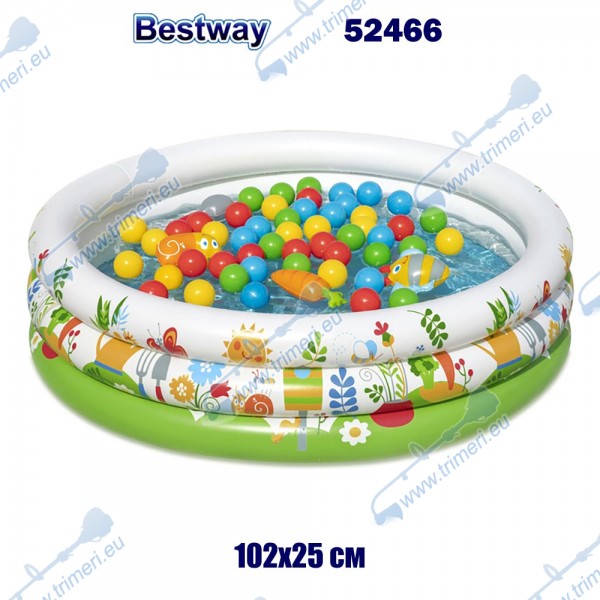 Басейн детски 102x25 см, Bestway 52466 Sprouts & Spring Ball Pit, с 50 цветни топки