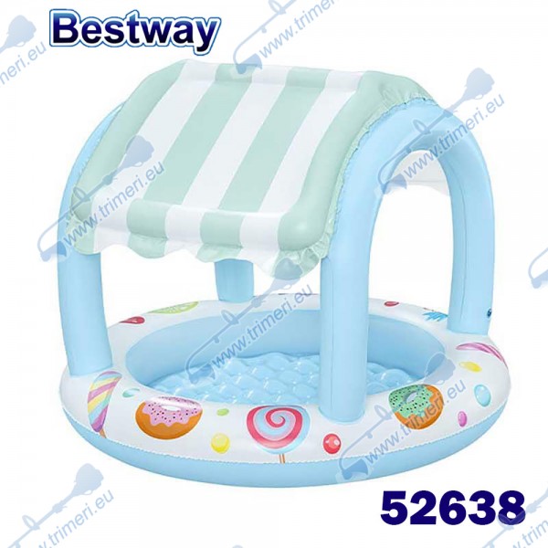 Детски надуваем басейн, 104x84 см, Bestway 52638 Sunshade Sweet Shoppe, със сенник