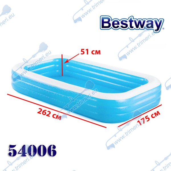 Басейн надуваем, детски, 262x175x51см, Bestway 54006
