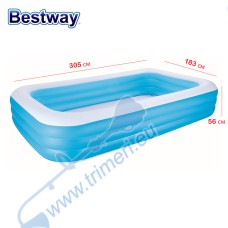 Басейн детски надуваем Bestway 54009 Inflatable Pool, 305x183x56см