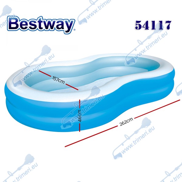 Басейн надуваем детски, 262x157x46см, Bestway 54117 Big Lagoon
