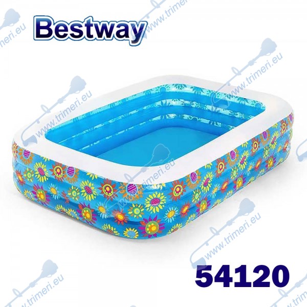 Детски надуваем басейн, 229x152x56 см, Bestway 54120 Flowers