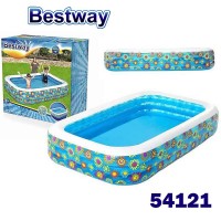 Детски надуваем басейн, 305x183x56 см, Bestway 54121 Flowers