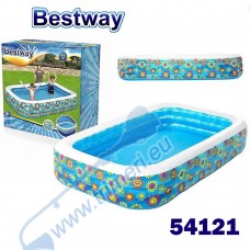 Детски надуваем басейн, 305x183x56 см, Bestway 54121 Flowers