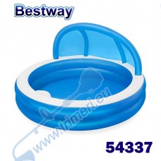 Надуваем басейн със сенник и седалка, 241x140 см, Bestway 54337 Summer Days