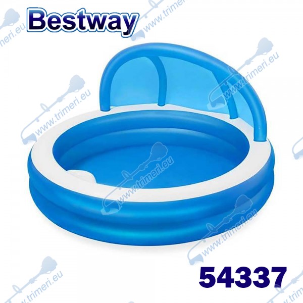 Надуваем басейн със сенник и седалка, 241x140 см, Bestway 54337 Summer Days