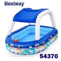 Детски надуваем басейн със сенник 213x155x132 см, Bestway 54370 Sea Captain