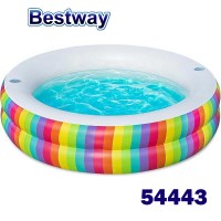Детски надуваем басейн, 206x51 см, Bestway 54443 Rainbow Dreams, с поставки за чаши