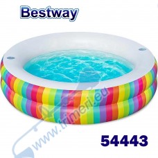 Детски надуваем басейн, 206x51 см, Bestway 54443 Rainbow Dreams, с поставки за чаши