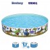 Басейн детски, кръгъл, твърд борд, 244x46 см, Bestway 55001 Dinosaur Fill'N Fun