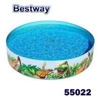 Басейн детски, кръгъл, твърд борд, 183x38 см, Bestway 55022 DINO