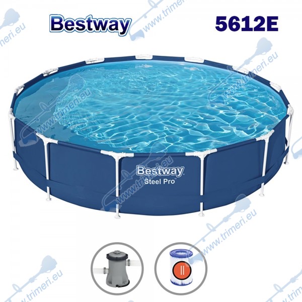 Басейн с мет. конструкция 396x84см., с филтърна помпа, Bestway 5612E Steel Pro