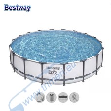 Басейн с мет. конструкция Bestway 5612x Steel Pro Max, с филтър, стълба и покривало, 427x122см, 15232л