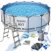 Басейн с мет. конструкция, Bestway 5612Z Steel Pro Max, 488x122см, с филтърна помпа, стълба и покривало