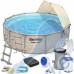 Басейн с мет. конструкция Bestway 5614v Power Steel, 396x107см, с филтър, стълба, покривало и диспенсър