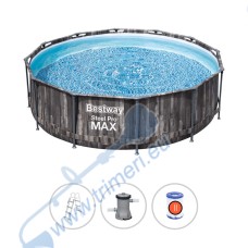 Басейн с конструкция, Bestway 5614X Steel Pro MAX, 366x100см, 9150 л., с филтърна помпа и стълба
