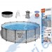 Басейн с метална конструкция, шарка камък, 427x122см, Bestway 5619D Steel Pro Max, с филтърна помпа, стълба и покривало