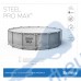 Басейн с метална конструкция, шарка камък, 427x122см, Bestway 5619D Steel Pro Max, с филтърна помпа, стълба и покривало