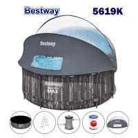 Басейн с метална конструкция и сенник, Bestway 5619K Steel Pro Max, 366x122см, с филтърна помпа, стълба и покривало