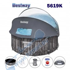 Басейн с метална конструкция и сенник, Bestway 5619K Steel Pro Max, 366x122см, с филтърна помпа, стълба и покривало