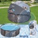 Басейн с метална конструкция и сенник, Bestway 5619K Steel Pro Max, 366x122см, с филтърна помпа, стълба и покривало