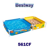 Басейн с метална конструкция, детски, с пясъчник, 213x122x30.5см, Bestway 561CF