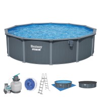 Басейн с твърди стени Bestway 561CS Hydrium 550x130 см - с филтърна помпа, стълба, подложка, покривало и диспенсър