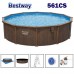 Басейн с мет. конструкция, Bestway 561CS Hydrium, 550x130см, с филтърна помпа, стълба, подложка, покривало и диспенсър