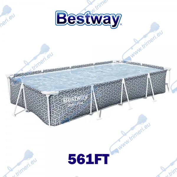 Басейн с метална конструкция, 366x201x66см, правоъгълен, Bestway 561FT Steel Pro