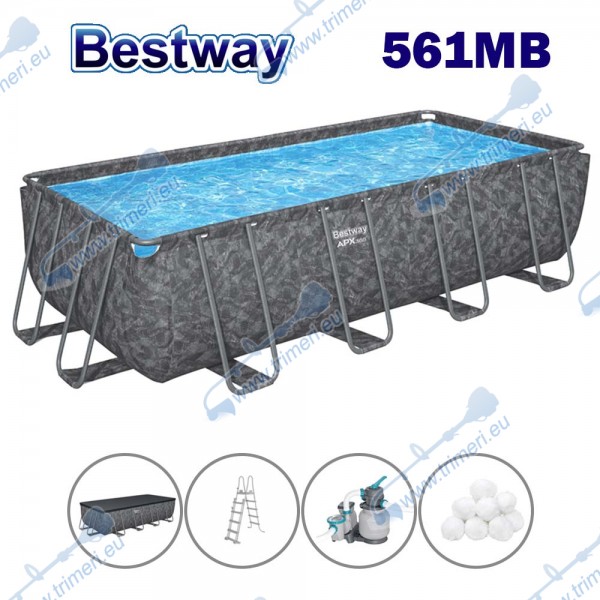 Басейн с конструкция, сглобяем, 549x274x132 см, Bestway 561KA APX 365, с филтърна помпа, стълба и покривало