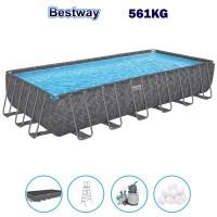 Сглобяем басейн с конструкция Bestway 561KG APX 365™, 732x366x132см, с филтърна помпа, стълба, покривало