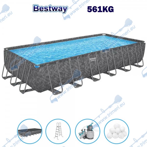 Сглобяем басейн с конструкция Bestway 561KG APX 365™, 732x366x132см, с филтърна помпа, стълба, покривало