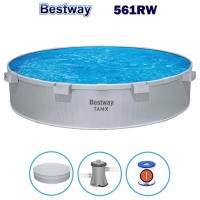 Басейн с твърди стени Bestway 561RW Tanx, 305x61см, с филтърна помпа и покривало