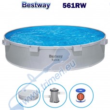Басейн с твърди стени Bestway 561RW Tanx, 305x61см, с филтърна помпа и покривало