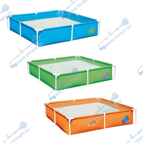 Сглобяем детски басейн с мет. конструкция в 3 цвята, Bestway 56217 Steel Pro, 122x122x30.5см