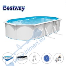 Басейн с твърди страници Bestway 56369 Hydrium, 610x360x120см, с филтър, стълба, подложка, покривало и диспенсър