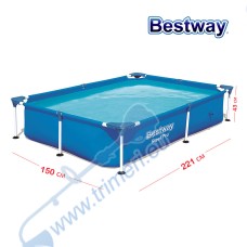 Детски басейн с мет. конструкция сглобяем Bestway 56401 Splash Jr. Frame, 221x150x43см, 1200л