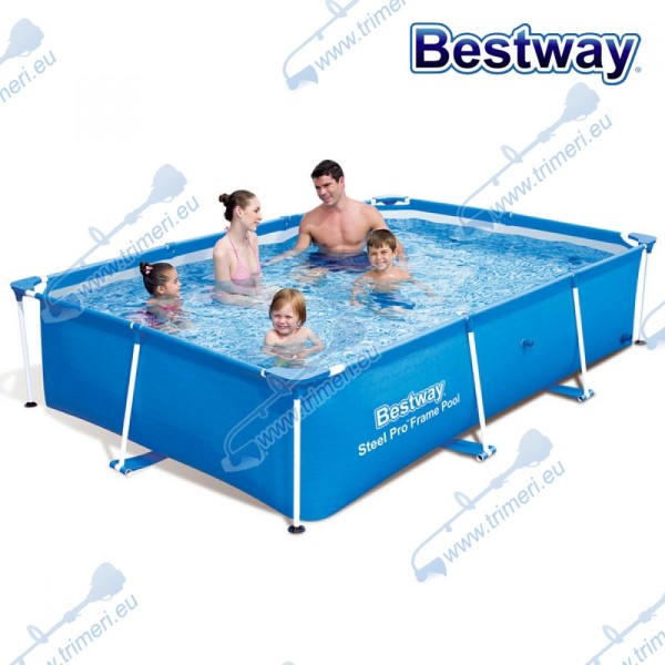 Басейн с метална конструкция сглобяем, Bestway 56403 Steel Splash Jr. Frame Pro, 259x170x61см