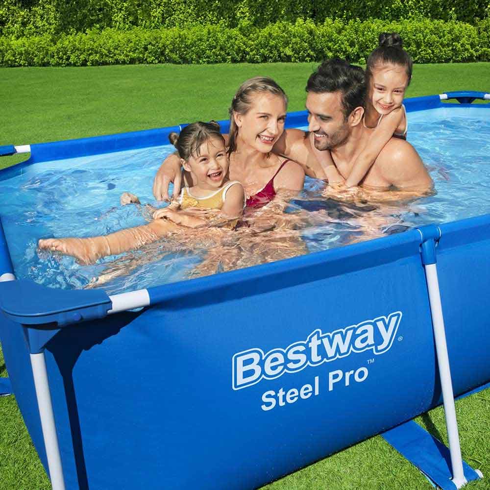 Басейн с метална конструкция сглобяем, Bestway 56403 Steel Splash Jr ...