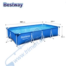 Басейн с метална конструкция сглобяем, Bestway 56405 Splash Frame, 400x211x81см