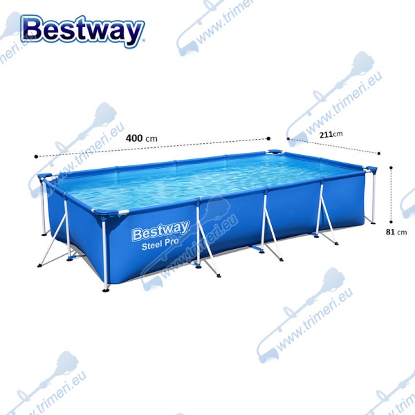 Басейн с метална конструкция сглобяем, Bestway 56405 Splash Frame, 400x211x81см